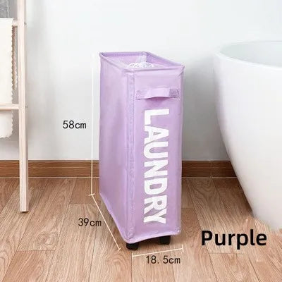 Foldable Laundry Basket Rolling Laundry Basket Bathroom Organizer Clothes Organizer Yoga Storage Basket Home Assortment Box